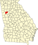 标示出道格拉斯县位置的地图