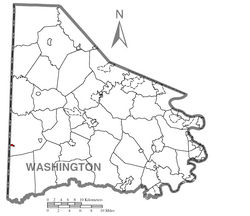 Location of West Alexander in Washington County