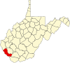 標示出明戈郡位置的地圖