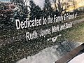 Inscription on memorial bench