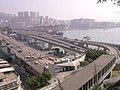 长青桥（左）、青衣大桥及葵青桥（右）