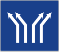 S-63 Double fork to the left and right on a four-lane road