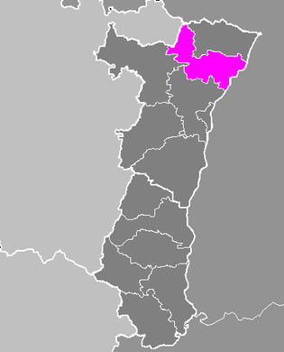 阿格諾區在前阿爾薩斯大區與下萊茵省的位置