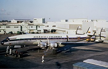 An Avianca L-1049G at Miami International Airport, February 1965