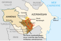 Map depicting the final territorial boundaries following the conclusion of the Nagorno-Karabakh War.