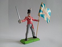 Britains Deetail Waterloo British Officer with Sword and Flag