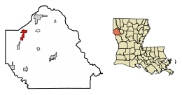 Location of Keachi in De Soto Parish, Louisiana.
