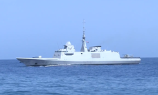 FREMM multipurpose frigate Tahya Misr during "Zat Al-Sawari" naval maneuver concluded in 2016.
