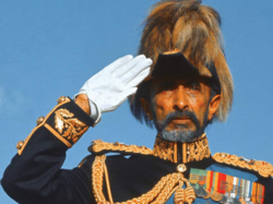 Haile Selassie salute in Elizabeth II's state visit in 1965