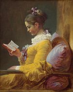 尚-欧诺黑·福拉歌那的《读书的女孩》（La Liseuse），81.1 × 64.8cm，约作于1776年，爱尔莎·梅隆·布鲁斯为纪念其父亲安德鲁·威廉·梅隆于1961年捐赠。[51]
