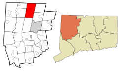 Norfolk's location within Litchfield County and Connecticut