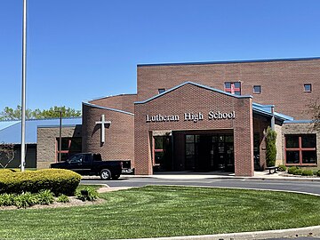 Entrance of Lutheran High School of Indianapolis