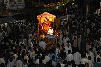 Procession of Swamiji by his disciples in Kumta, 2012