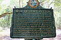 Back side of the historical sign at the site of Fort Peyton (photographed May 31, 2020).