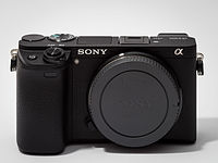 Sony Alpha ILCE-6300 APS-C-frame camera with body cap