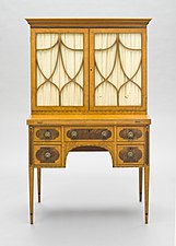 Writing desk; 1790–1810; satinwood, mahogany, tulip poplar, and pine; 153.67 x 90.17 x 51.44 cm; Los Angeles County Museum of Art