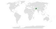 Location map for Afghanistan and Qatar.