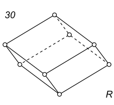 Black-white (antisymmetric) 3D Bravais Lattice number 30 (Rhombohedral system)