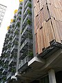 Council House 2. Little Collins Street, Melbourne. Completed 2006. World's first 6 star green rating building features louvered facade, natural and recycled materials, solar panels and thermal mass cooling.