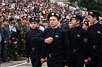 Cadets of the Ichkeria Chechen national guard, 1999.