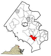 Location of Newington in Fairfax County, Virginia