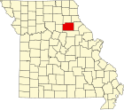 门罗县在密苏里州的位置