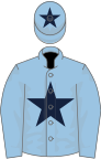 Light blue, dark blue star, star on cap