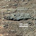 火星上的“古尔本”岩石露头特写（2012年8月17日）。