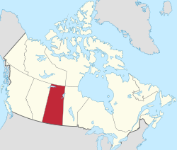 萨斯喀彻温省在加拿大的位置