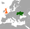 Location map for Ukraine and the United Kingdom.