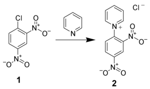 The formation of the DNP-pyridinium salt