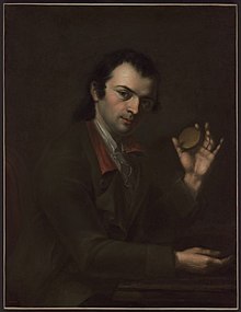 Anonymous portrait of Perregaux (made between 1774 and 1789) holding a medallion