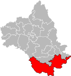 Situation of the canton of Causses-Rougiers in the department of Aveyron