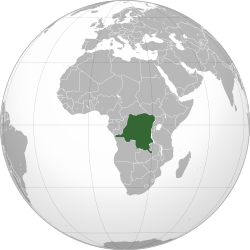 Location of the Democratic Republic of the Congo