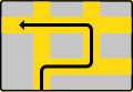 Route to be followed (in order to turn left)