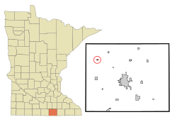 Location of Freeborn, Minnesota