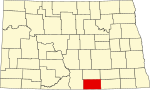 标示出麦金托什县位置的地图