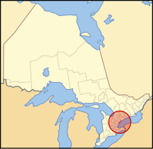 Location of Toronto in the province of Ontario