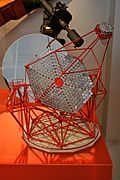 A 1/30 scale model of a H.E.S.S. telescope on display in the Science Museum, London.
