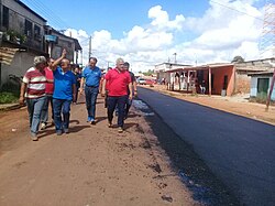 The Governor inspects the new road in Calçoene