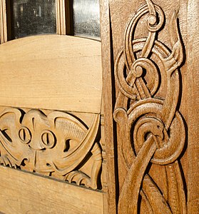 Ornaments of a door in Art Nouveau Centre in Ålesund