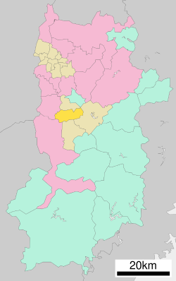 Location of Ōyodo in Nara Prefecture