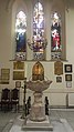 Baptismal font of St. John the Evangelist's Anglican Church, İzmir in the shape of a scallop