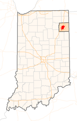 Location in the state of Indiana, USA