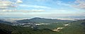 A distant view of Mount Abura from Tōjin-no-mai rock observation deck in Mount Sefuri