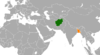 Location map for Afghanistan and Bangladesh.