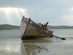 'Bád Eddie' shipwreck on Magheraclogher beach