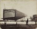 A photo by Karol Beyer of the construction of the bridge, 1864