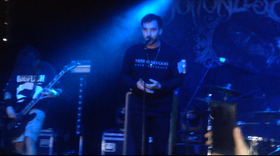 Cane Hill performing in 2018; from left to right: Ryan Henriquez, Elijah Witt, Devin Clark.