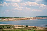 Three years later the shore zone began to fill up (2010)